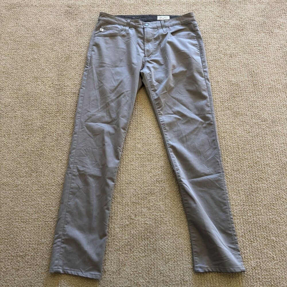 AG Pants Tellis Modern Slim Mens Size 34X34 Gray Chino Embroidered Stretch